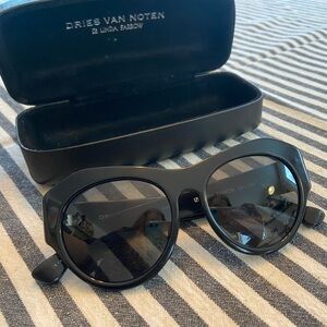 Dries Van Noten by Linda Farrow Black Sunglasses